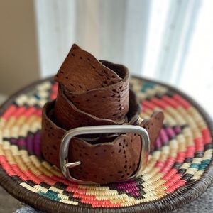 Vintage Brown Leather Belt